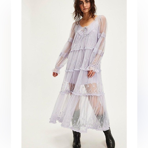 Nwt Free People Stevie Maxi Dress in lavender blue - Picture 1 of 2
